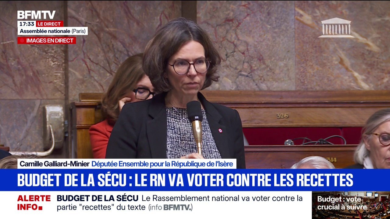 Budget de la Sécurité sociale: Camille Galliard-Minier, députée (Ensemble pour la République) de l'Isère, déclare "qu'ils voteront la première partie du texte"