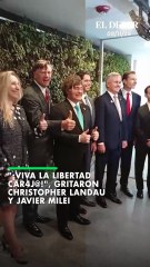 "¡Viva la libertad car4j@!", gritaron Christopher Landau  y Javier Milei