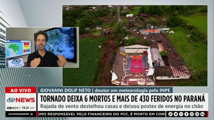 Tornado que atingiu Paraná pode causar destruição no Sudeste? Especialista responde