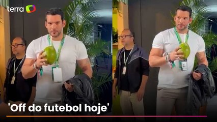 Com água de coco, presidente da CBF faz ‘pausa’ no futebol para curtir Fórmula 1 em Interlagos