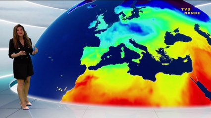 Daniela Prepeliuc - Météo TV5 Monde (08/11/2025) : Neige sur les Pyrénées ❄️, Douceur à l'Ouest et Risque d'Inondations en Grèce/Italie/Algérie ⛈️
