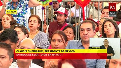 Claudia Sheinbaum entrega escrituras a familias en Nayarit