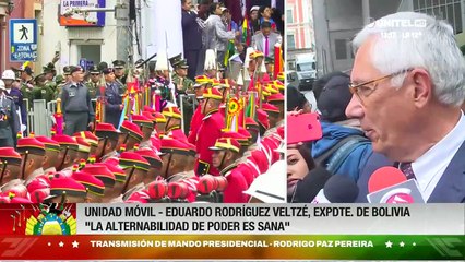 “Lo veo como expresión de democracia”, dice Rodríguez Veltzé tras la posesión de Rodrigo Paz
