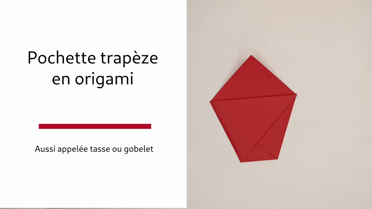 Pochette trapeze en origami - modèle traditionnel