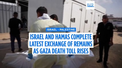 Israel and Hamas carry out exchange of remains as Gaza death toll continues to rise