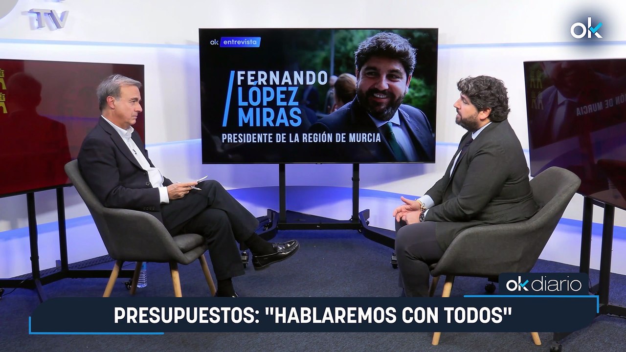 Fernando López Miras: "Vox hace pinza con el PSOE y da oxígeno a Sánchez en la Región de Murcia"