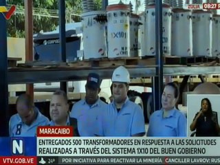Entregan 500 transformadores para fortalecer el Sistema 1X10 del estado Zulia