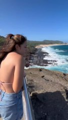 The sound of the wind blowing hard on the sunny beach