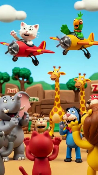 funny cat and parrot flying airplanes #cat #cat...