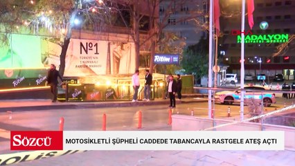 Motosikletli şüpheli caddede tabancayla rastgele ateş açtı