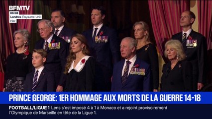 Le prince George, 12 ans, représente son père, le prince William, lors d'un hommage aux soldats morts de la guerre de 14-18