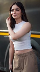 manushi chhillar pops out for a quick posing sesh for the cams in film city