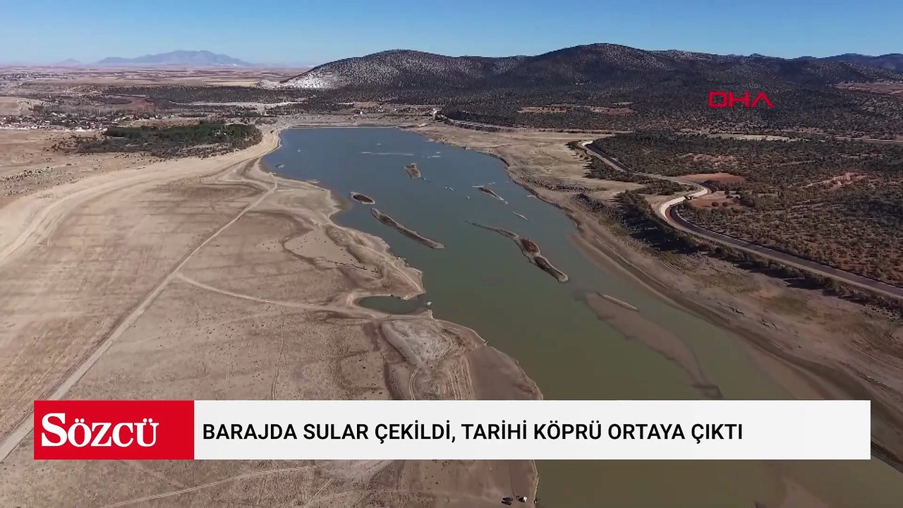 Barajda sular çekildi, tarihi köprü ortaya çıktı