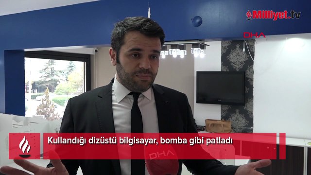 Bomba gibi patladı! Eskişehir’de dizüstü bilgisayar alev aldı