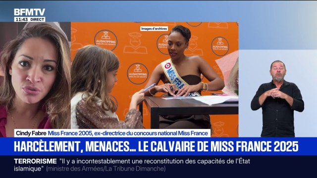 Injures et menaces de mort à l'encontre de Miss France 2025: On parle juste d'attaques via les réseaux sociaux qui arrivent à toutes les personnes médiatiques , affirme Cindy Fabre, Miss France 2005, ex-directrice du concours
