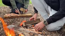 Learning traditional firecraft in the outdoors