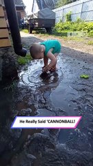 Toddler’s Epic Puddle Dive Caught on Camera | Wholesome Rain Fun!|| Heartsome 💖