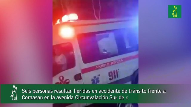 Seis personas resultan heridas en accidente de tránsito frente a Coraasan en la avenida Circunvalación Sur de Santiago
