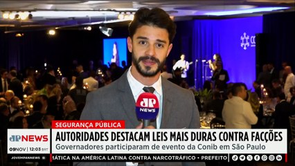 Tarcísio e Nunes falam contra antissemitismo em convenção da Conib