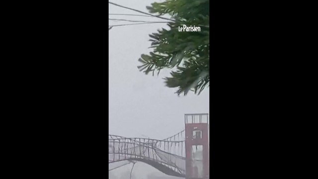 Philippines : un pont violemment secoué par le super-typhon Fung-wong