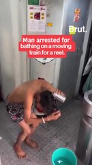 Man caught bathing in the train
