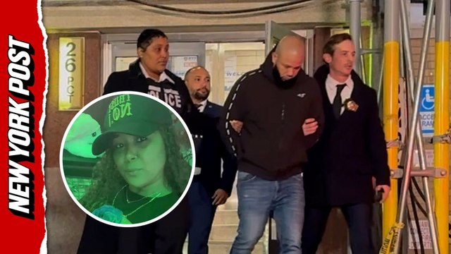 Luis Marquez, accused of fatally stabbing ex-girlfriend, is escorted out of NYPD precinct