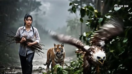 Part 46 - A Girl Alone Surviving In The Forest - The Severe Storm Causing Floods & The Lost Bird