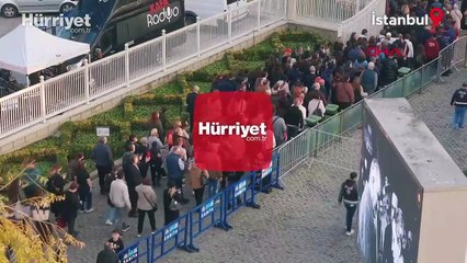 Dolmabahçe'de oluşan yoğunluk havadan görüntülendi