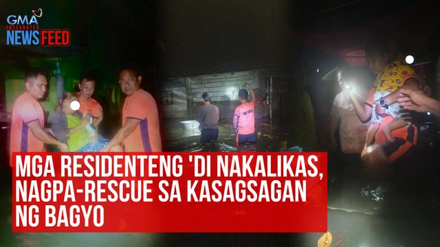 Mga residenteng 'di nakalikas, nagpa-rescue sa kasagsagan ng Bagyong Uwan | GMA Integrated Newsfeed