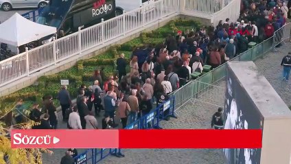 Dolmabahçe'de oluşan yoğunluk havadan böyle görüntülendi