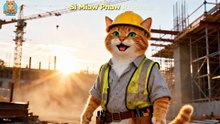 🏗️ Orange Cat Worker Builds Houses to Earn Milk for His Kitten 🏗️🥛 | Si Miaw Phaw Episode 1