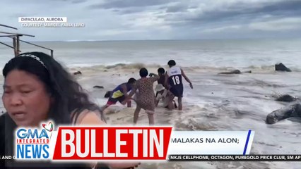 2 senior citizen, hinampas ng malakas na alon; nailigtas ng mga kapitbahay | GMA Integrated News Bulletin