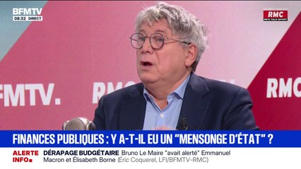 Pour Éric Coquerel (LFI), ignorer la lettre de Bruno Lemaire sur l'état des finances publiques est "une omission d'État"
