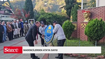 Madencilerden Ata'ya saygı