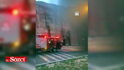 İzmir Konak Tüneli’nde otomobil alev aldı