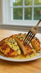 Parmesan Crusted Chicken with Creamy Garlic Sauce