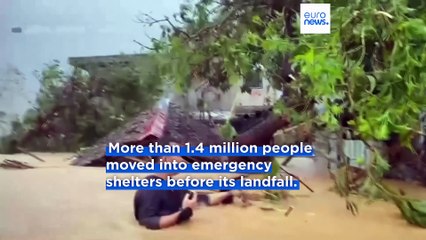 Super typhoon Fung-wong leaves four dead and 1.4 million evacuated as it hits the Philippines