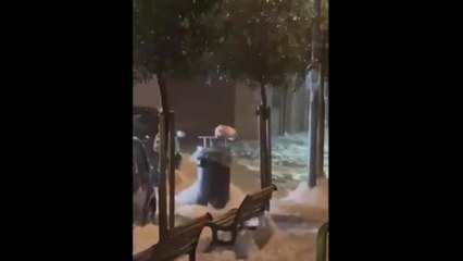 Maltempo, strade come fiumi a Carbonara