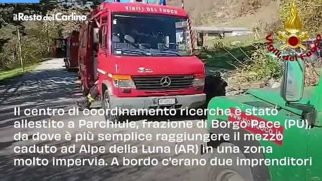Elicottero precipitato in Appennino: i soccorsi tra le province di Pesaro e Arezzo
