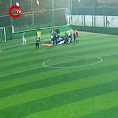 Halı sahada dili boğazına kaçtı, arkadaşlarının müdahalesiyle hayatta kaldı