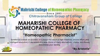 Homeopathic Pharmacist – Maharishi College of Homeopathic Pharmacy