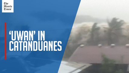 Massive waves crash into Catanduanes coastline as Super Typhoon Uwan slams into Philippines