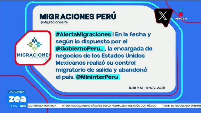 Encargada de la Embajada de México en Perú abandona el país tras romper relaciones diplomáticas