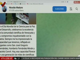 Pdte. Maduro felicita a los científicos en el Día Mundial de la Ciencia para la Paz y el Desarrollo