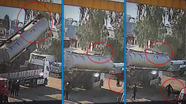 Şırnak’ta 2 işçinin yaralandığı vinç kazası kamerada