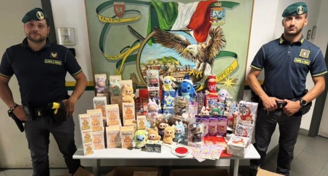 Palermo, peluche cult taroccati: sequestrati oltre 10mila Labubu dal valore di mezzo milione (10.11.25)