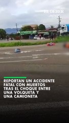 Reportan un accidente fatal con muertos tras el choque entre una volqueta y una camioneta