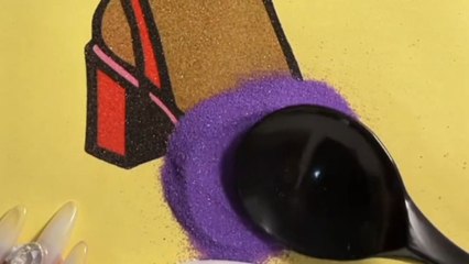 Relaxing ASMR video shows artist making drink artwork with soothing sounds and vibrant colors