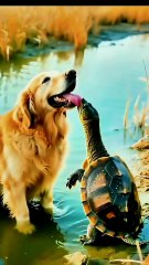 Did the dog get any meat from the turtle that was teasing it? Don't mess with dishonest things