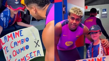 El precioso gesto de Lamine con un joven aficionado culé: "Te cambio la quimio por tu camiseta"